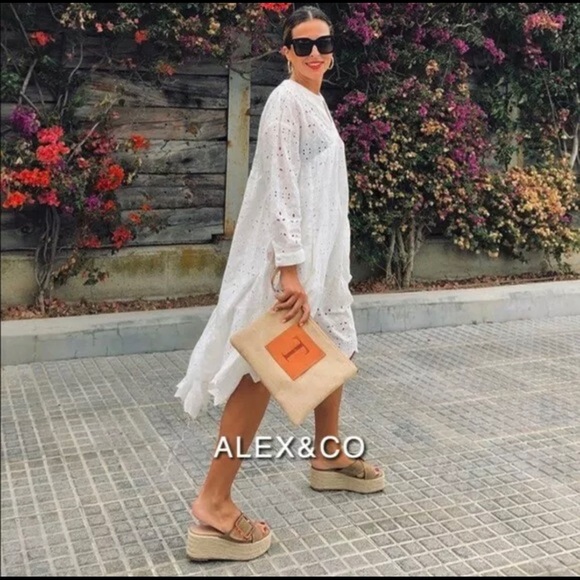 OPENWORK EMBROIDERED MIDI DRESS - Picture 3 of 8